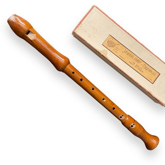 Handmade Germany Johannes-Adler Magnamusic Wood Recorder A:440 Original Box - Picture 2 of 16